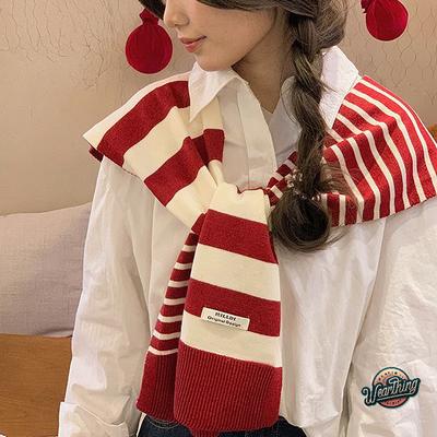 Women's Shawl Knitted Striped Shawl Cross Shawl Blouse Shoulders Fake Collar Cape Knotted Scarf For Women Outerwear