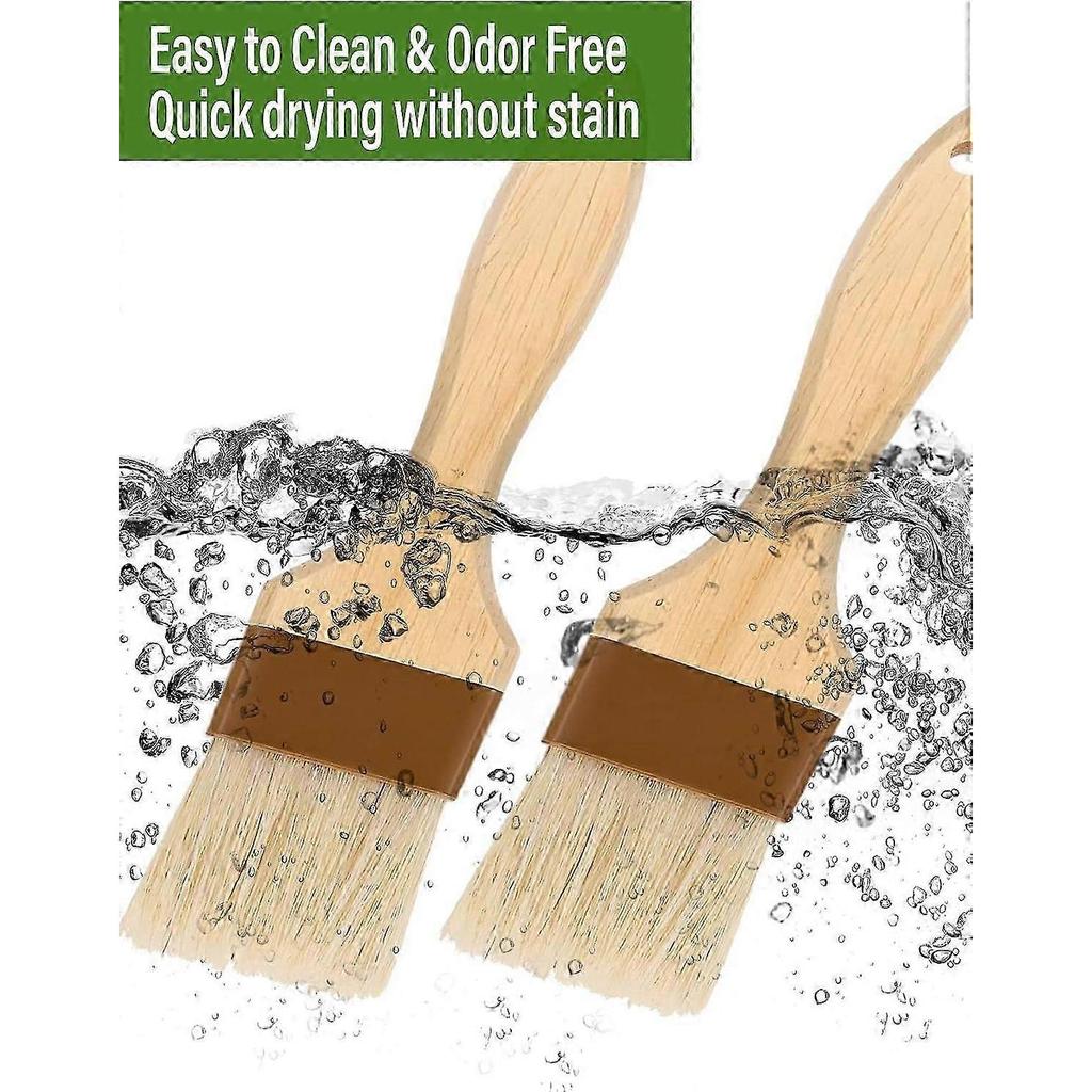 2026 2-Piece Natural Bristle Pastry Brushes, 2-Inch Basting & Sauce Tools