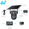 Solar-powered Charging Monitor, Wireless WIFI 4G Camera with Night Vision, High-definition Dual-lens Dual-view Home Security Camera.