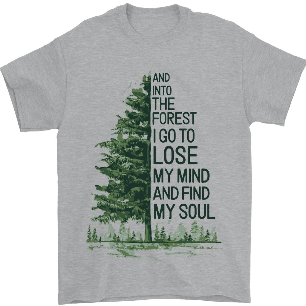 Into the Forest Outdoors Trekking Hiking Mens T-Shirt 100% Cotton