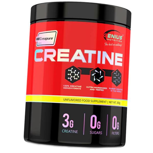 

Креатин Креапур, Creatine with Creapure, Genius Nutrition 300г Без смаку (31562002) 300g Unflavored