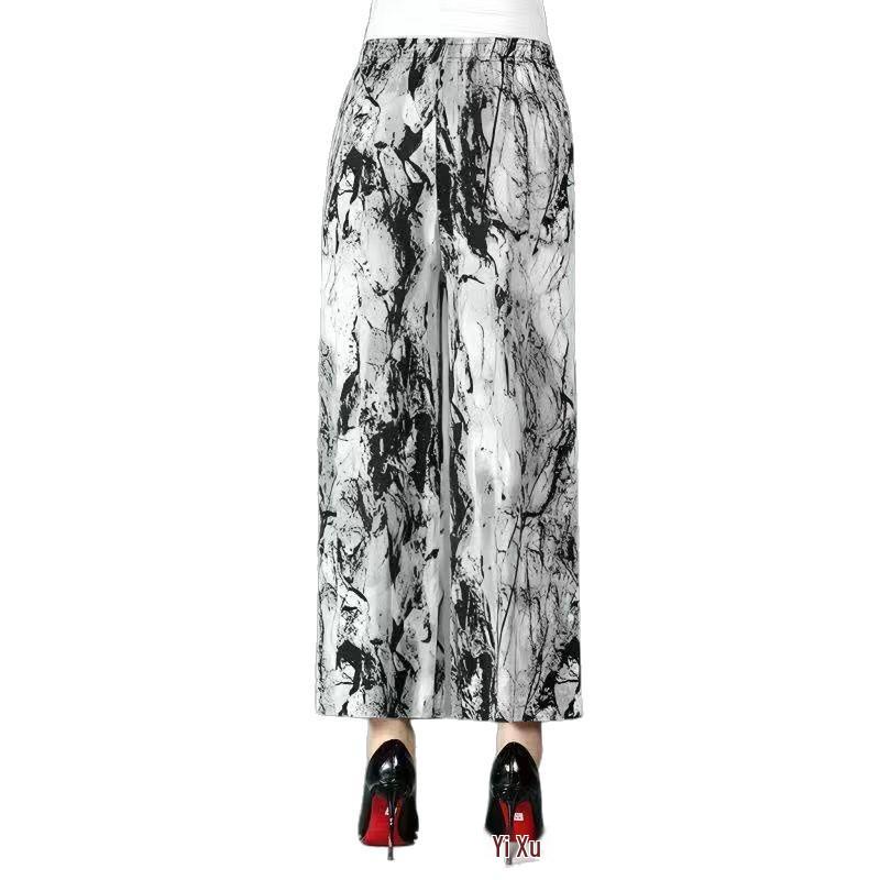 Übergröße Damen Polka Dot Weite Sommerhose - Dünn Fließend High-Waist Gerade Mode Vielseitig Coole Hose