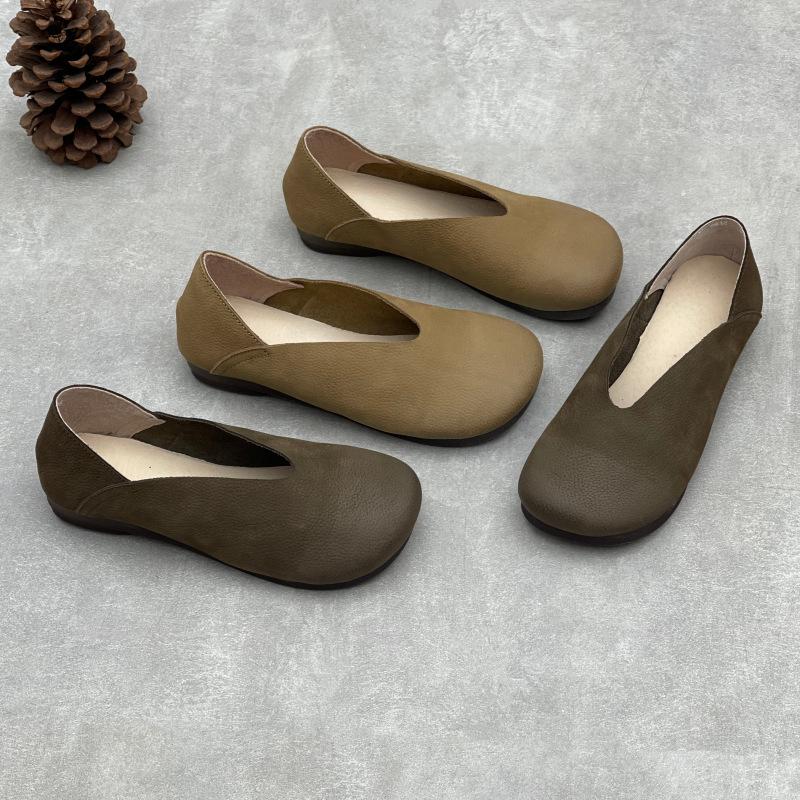 Single Shoe Retro Casual Simple and Versatile Flat Round-toe Women's Shoes