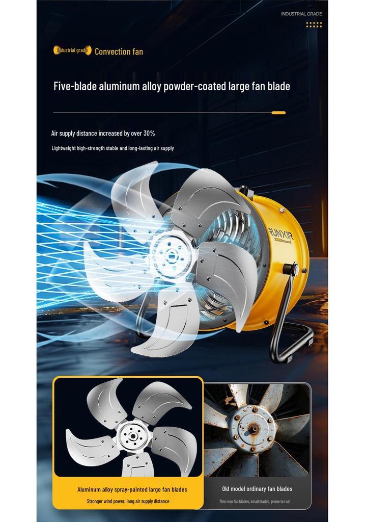 Ventilador de Piso Axial Industrial de Alto Rendimiento para una Circulación de Aire Óptima