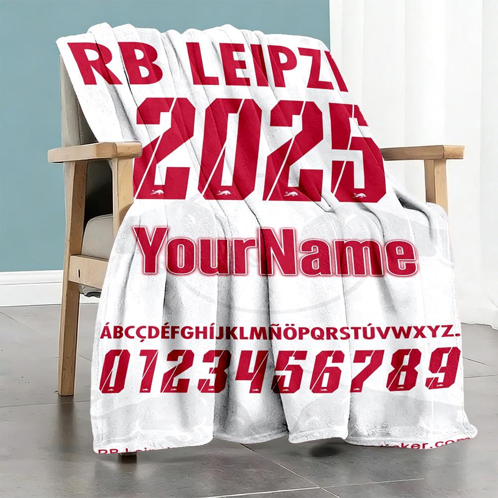 Rb Leipzig Personalized Text Blanket Gift Customizable Blanket Soft Warm Cozy Perfect For Living Room Livingroom Sofa Picnics Four Seasons Multipurpos