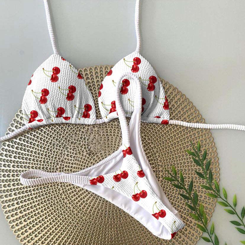 2024 European & American Stylish Bikini: Special Fabric Print, Sexy Beach Swimsuit for Women