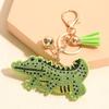 Crocodile Rhinestone Keychain: Cartoon Bag Charm & Car Accessory for Women