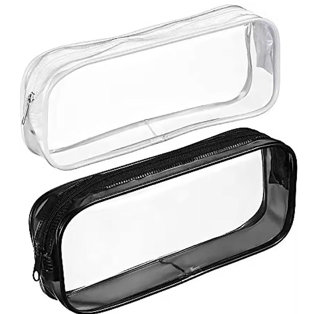 Kawaii Transparent Pencil Case Large Capacity Waterproof Pen Box for Girls Cosmetic Bag Stationery Office School Supplies