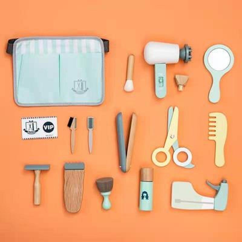 Children's Makeup Gift Toy Role-playing Suit Simulation Wooden Comb Hair Dryer Wooden Toy