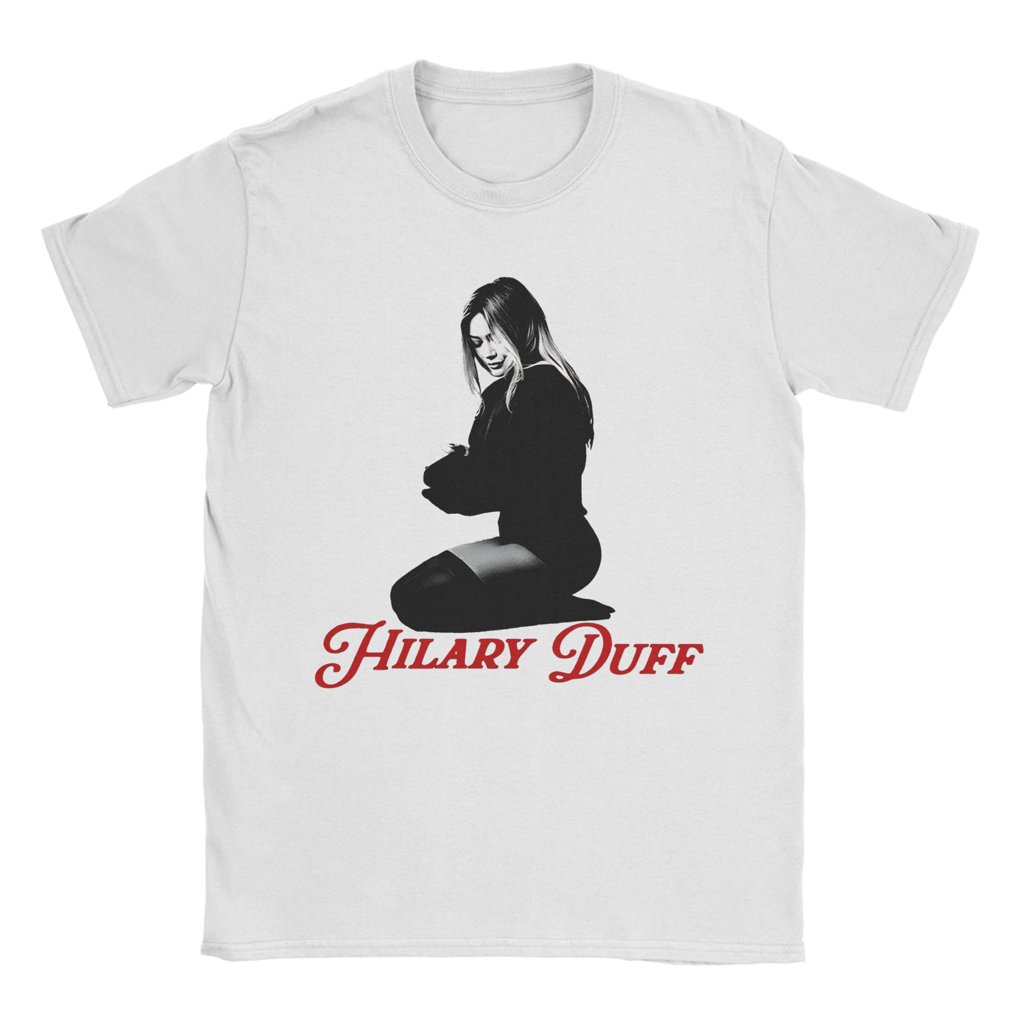 

Novelty Hilary Duff American Actress T-Shirts for Men Round Neck Pure Cotton T Shirts Short Sleeve Tee Shirt Birthday Gift Tops S разноцветный