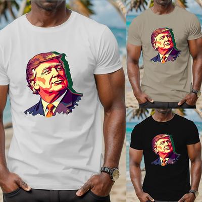 Men Fashion Trump  Donald Trump Supporter 3D Printing T-Shirt Fashion O-Neck Short Sleeve Casual Mens T-Shirts