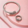 Sports retro braided rope decorative bracelet ring set suitable for women's summer beach travel fashion Zircon matching