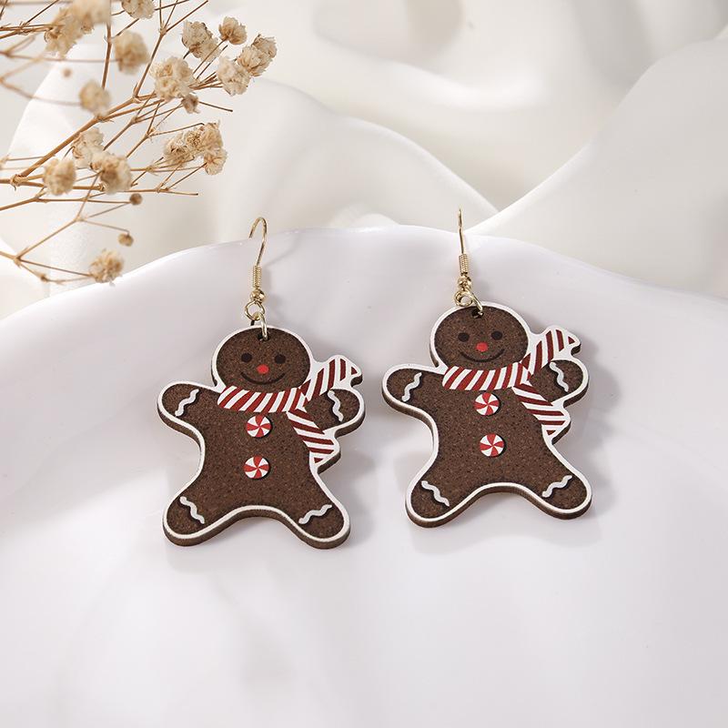 High-End Reindeer Candy Christmas Earrings for Women: Cute Cartoon Holiday Jewelry