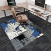1pc Anime Cartoon Design Office Chair Mat - Blue and White Abstract Art Print, Non-Slip Carpet for Home Decor, Suitable for Office, Living Room, Bedro