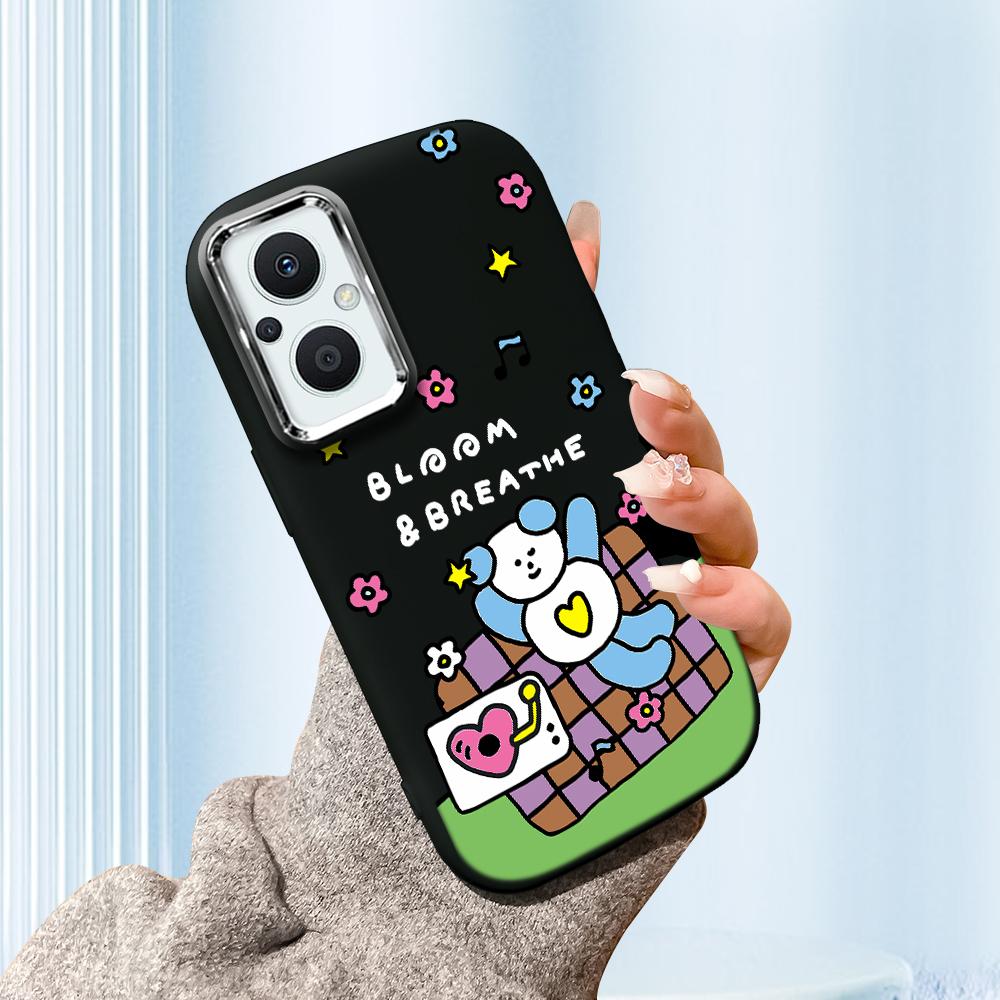 For Vivo V23 V25 V27 V29 V30 Y27S Y28 Y33S Y36 Infinix Hot30I Hot40 Tecno Spark20 Cartoon Black Cat Silver Edge Soft Liquid Silicone Protective Casing
