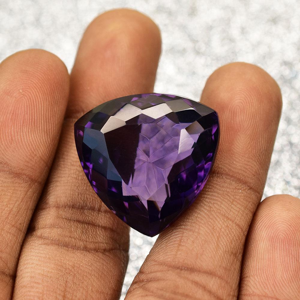 Natural Purple Sapphire Loose Gemstone Ceylon Trillion Cut 24x24mm September Birthday Birthstone