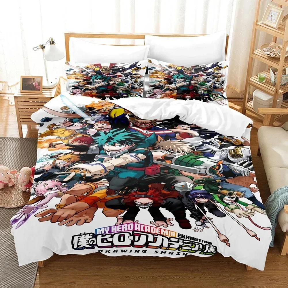My Hero Academia Bettwäsche-Set Japan Anime Bequeme Bettbezüge Einzelbett Doppelbett Queen-Size Twin-Size Vollgröße Bettbezug Jugendzimmer
