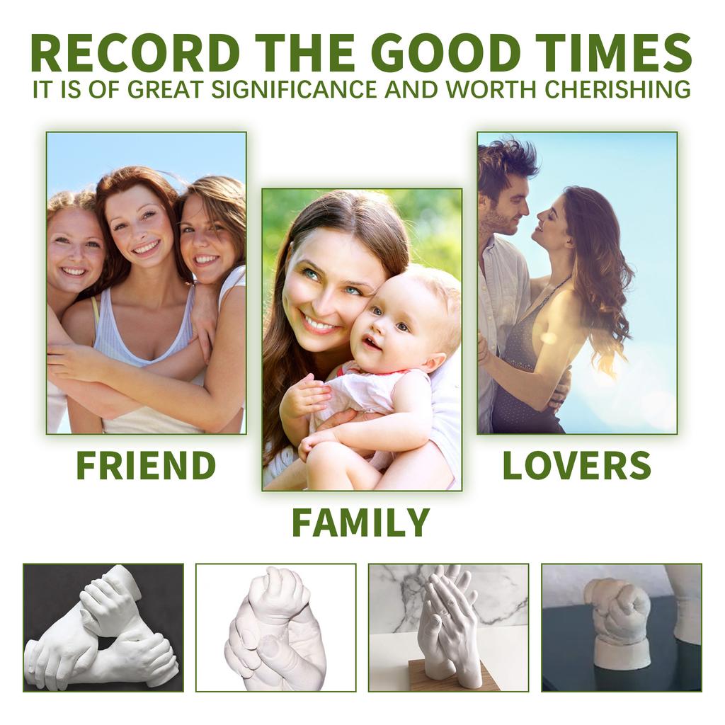 Hand Casting Kit Keepsake DIY Hand Mold Kit with Bucket Powder Sandpaper Stick Preserve Memories Sculpture for Couples Families