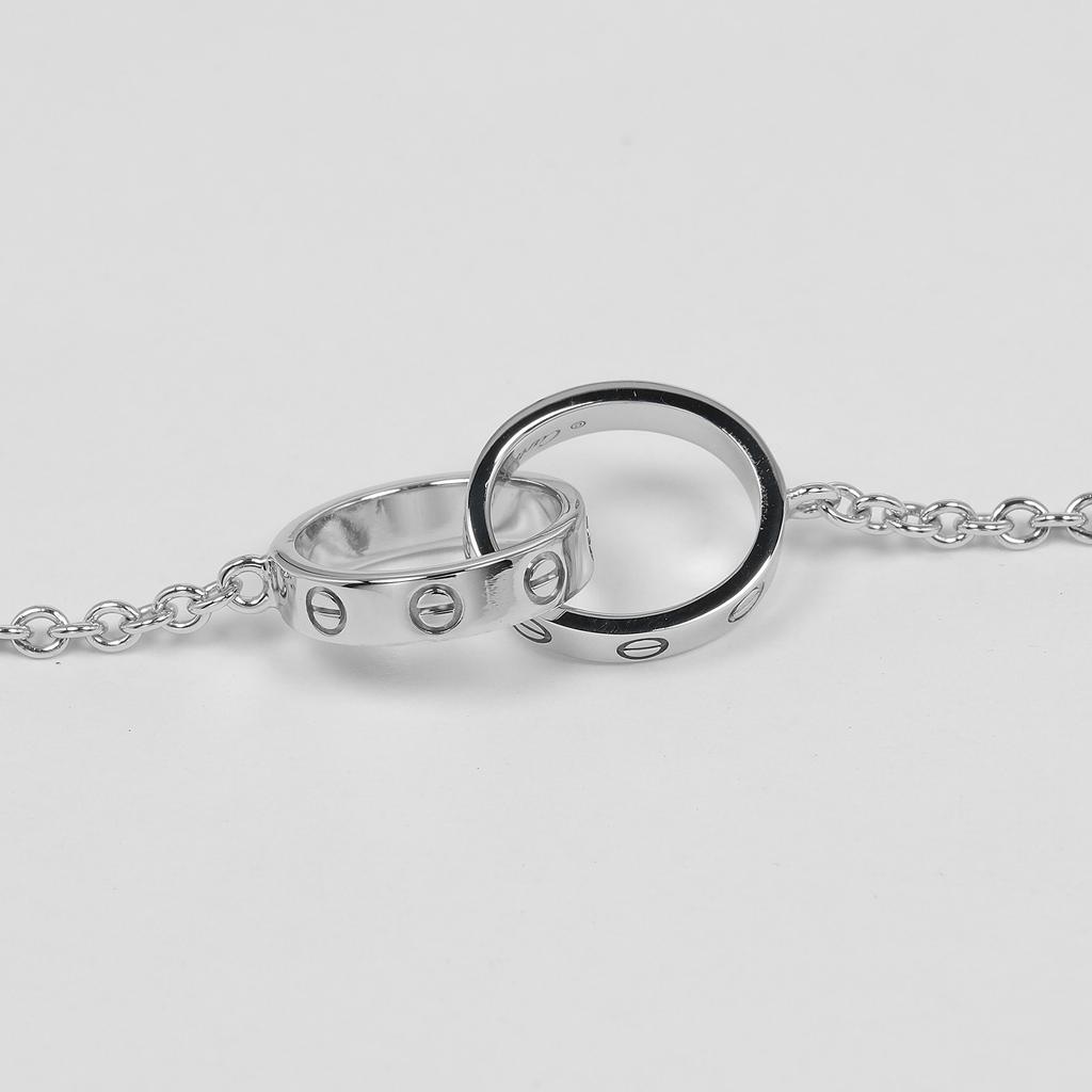 CARTIER Baby love Bracelet Wrist Size6.9" K18 white gold 4.35g Women Used