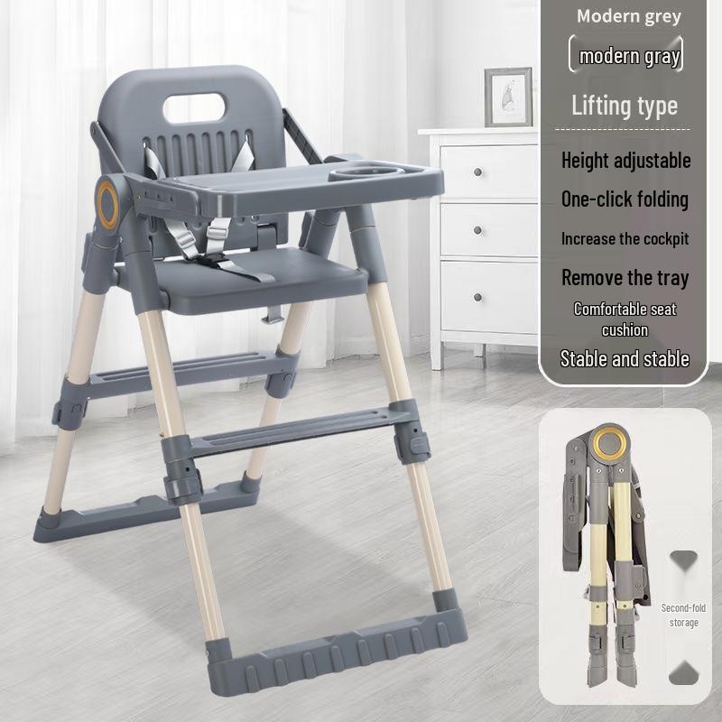 Compact Foldable Baby High Chair: Multifunctional, Portable Dining Seat for Infants and Toddlers