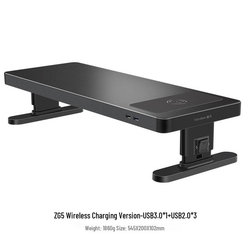 RGB Computer Monitor Riser Stand with USB Ports and Storage