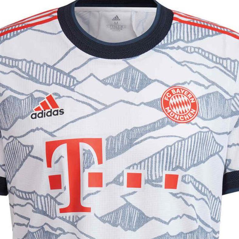 adidas Bayern Munich Football Club Striped Logo Crew Neck Football Shirt Men Tops White GM5310
