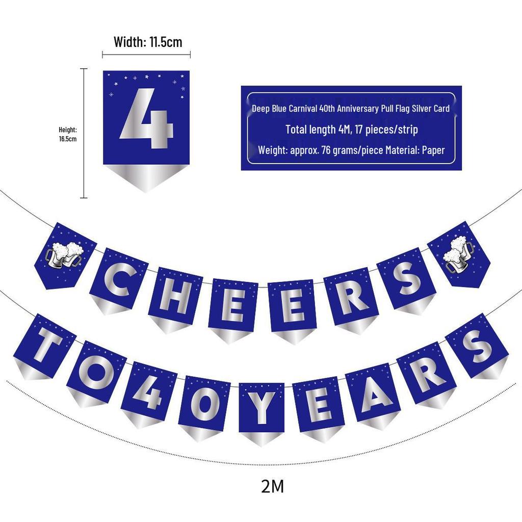 Birthday & Holiday Fishtail Bunting Banner for Parties