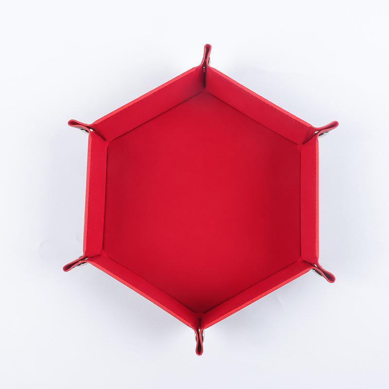 

Hexagonal Velvet Foldable Dice and Storage Tray красный