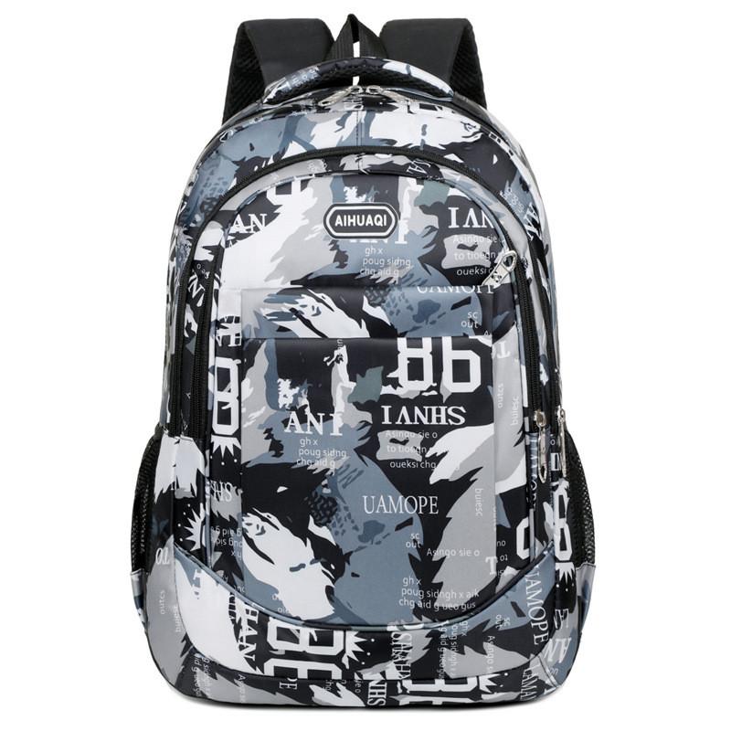 Fashionable Striped Printed Schoolbag Wear Resistant Anti Splashing Water Bag