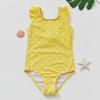 Girls' Polka Dot Swimsuit: Small & Medium, Ruffled Shoulder Strap, Bow-Accent One-Piece