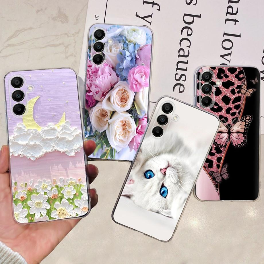 For Samsung A06 A16 Case Coque Transparent Soft Silicone Back Cover For Samsung Galaxy A06 Funda Flower Butterfly Love Heart
