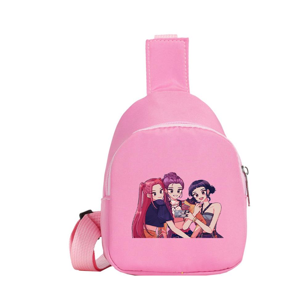 Zaino Petto Kawaii Stampato Anime K-Pop Cacciatori di Demoni per Ragazzo Ragazza Borsa a Spalla Studente Borsa a Tracolla Portatile Regalo di Natale per Bambino