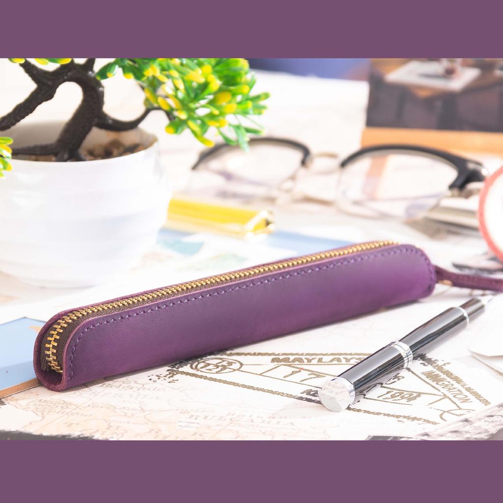 2026 Retro Simple Cowhide Apple Stylus Protective Pen Cover Storage Bag Portable Leather Mini Pencil Case