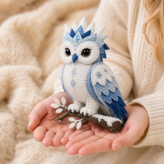 Kit de Patchwork DIY de Animales Árticos para Principiantes, Kit de Costura de Animales Guardianes de Invierno, Kit de Manualidades de Animales de Peluche 3D y Criaturas Míticas para Decoración del Hogar
