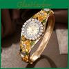 Fashion Ladies Quartz Watch With Diamond Embellishments And Alloy Bracelet For Elegant Wear