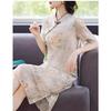 Luxury Silk Cheongsam Dress Chinese Style Modified for Women Short Sleeves Elegant Mother Dress Over Knee Length