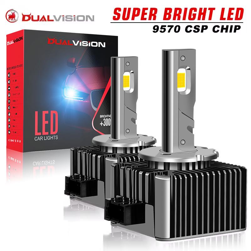 

Світлодіодні фари Dualvision D1S HID D3S D2S D4S D5S D8S D1R D2R D3R Turbo LED 30000LM 500W Двосторонні 32 шт. CSP чіпи 6500K Plug&Play D4R
