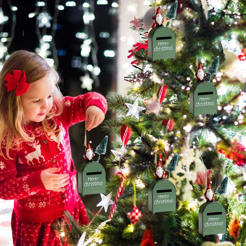 Christmas Post Box Santa Claus Faceless Gnomes Metal Storage Case For Gifts Cards Souvenirs Retro Gift Storage Case Home