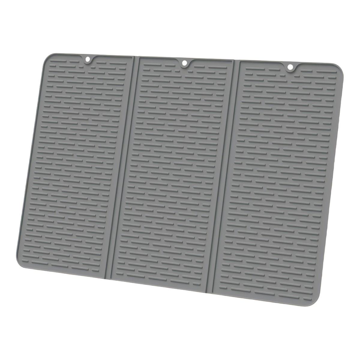 Складной коврик для сушки Посудный коврик Силиконовый коврик для сушки серый