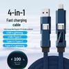Universal Liquid Silicone 4-in-1 Fast Charging Cable with Digital Display for Phones, Tablets, and Laptops