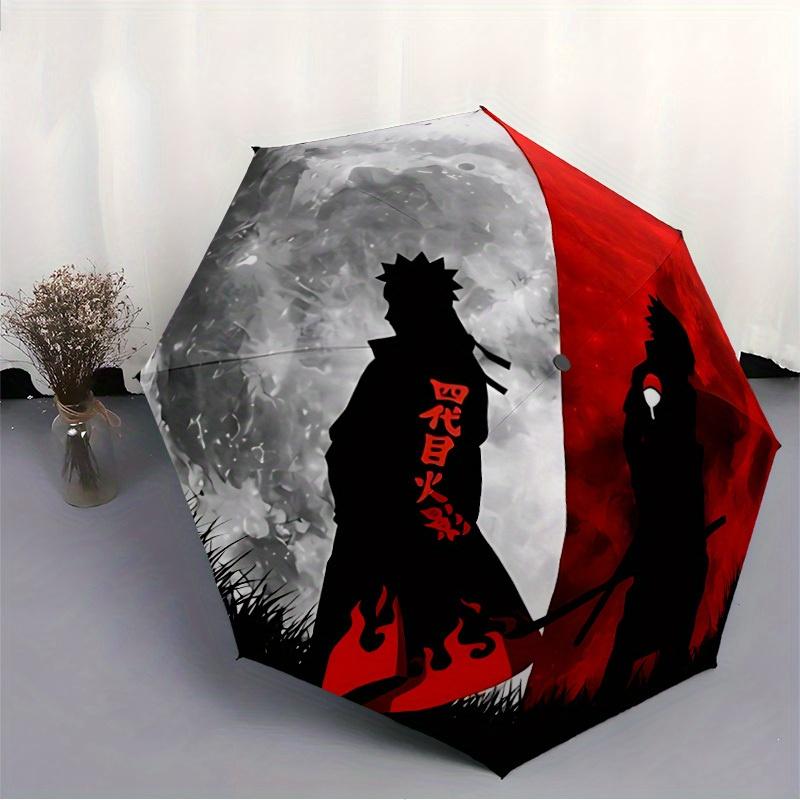 NARUTO Automatic Folding Umbrella with Sturdy Iron Frame, Portable Compact Travel Umbrella All-Season Use Parties023