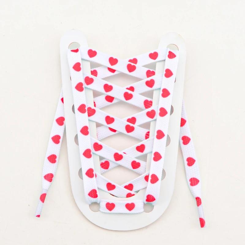 Flat Shoelace Love Heart Shoelaces for Sneakers Casual High Canvas Shoe Laces for AF1/AJ1 Women Men Shoestrings Shoes Accesories