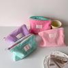 Sac à Maquillage Enveloppe Peluche Coréenne Couleur Bonbon Sac de Rangement Cosmétique pour Filles Sac de Toilette Portable de Voyage Pochette pour Crayons Pochette pour Femmes