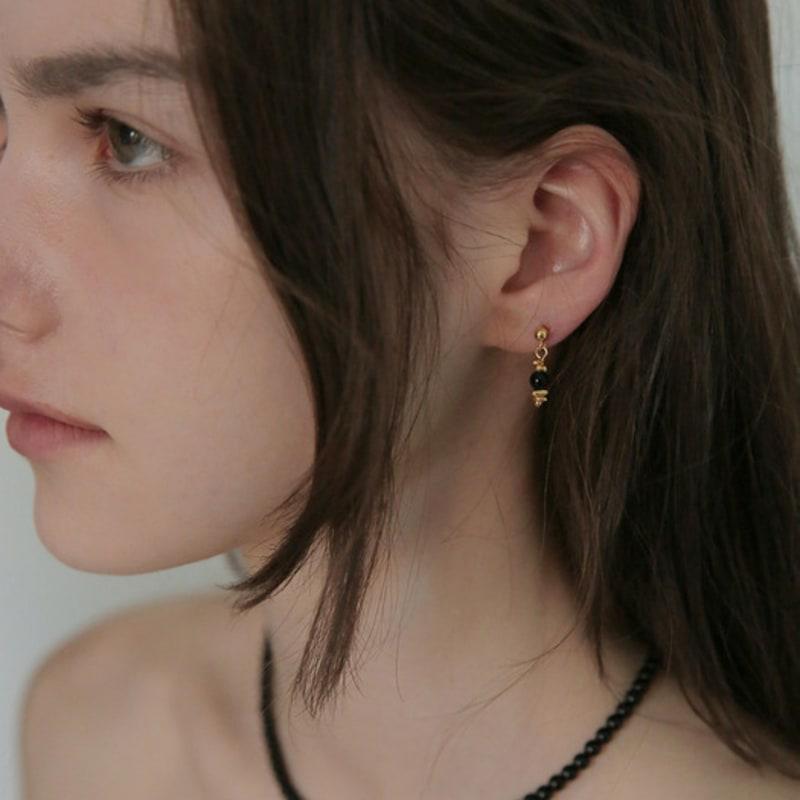 modernlike 14k gold-filled silver horong onyx drop earrings