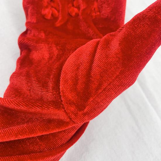 Women Velvet Long Gloves Retro Elbow Length Gloves 1920s Flapper