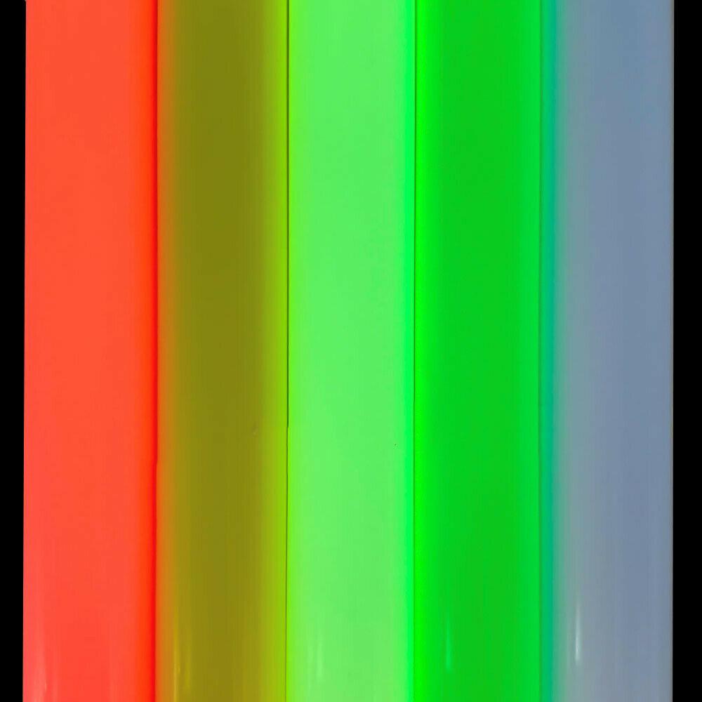 5pcs Bundle Heat Transfer Vinyl Film Glow in Dark Iron on Tshirt PU HTV Luminous Fluorescent Color For Clothes Chrimas Decor
