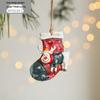 Colorful 3D Retro Bell Resin Ornament - American Cartoon Style Christmas Hanging Decoration