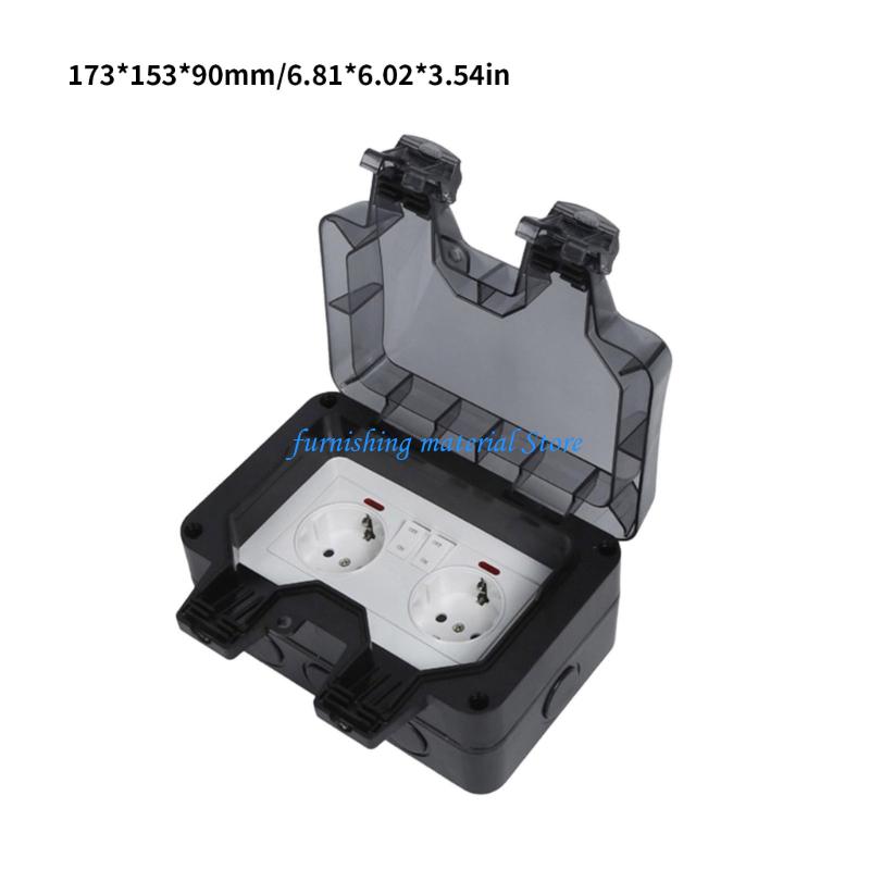 Y5GD Complete Set Double European Waterproof Socket with Switches and Indicators Light