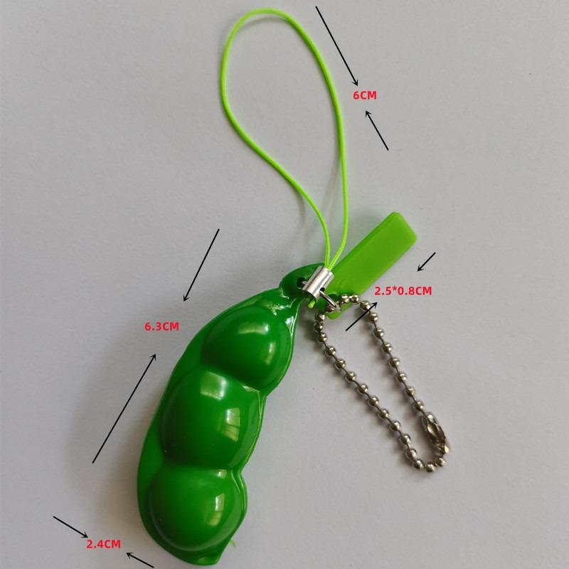 1PC decompression edamame vent extrusion edamame squeeze music creative decompression and decompression pea pod keychain toy
