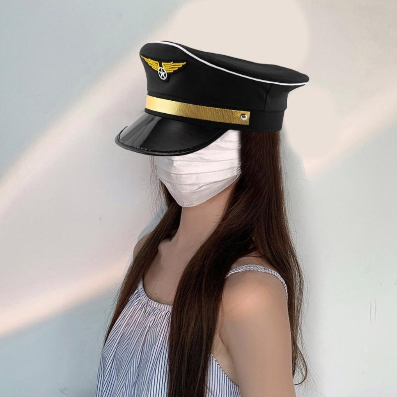 Zesílený rybářský klobouk Venkovní kbelíkový klobouk Pilotní uniformní klobouk Letecký klobouk Unisex pro turistiku a cestování